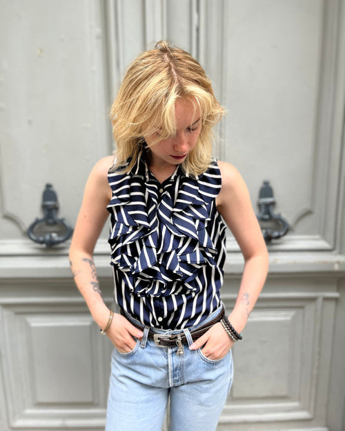 Blouse sans manches rayés Ralph Lauren