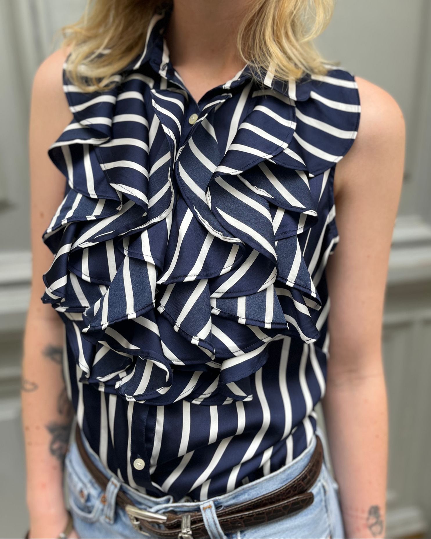 Blouse sans manches rayés Ralph Lauren