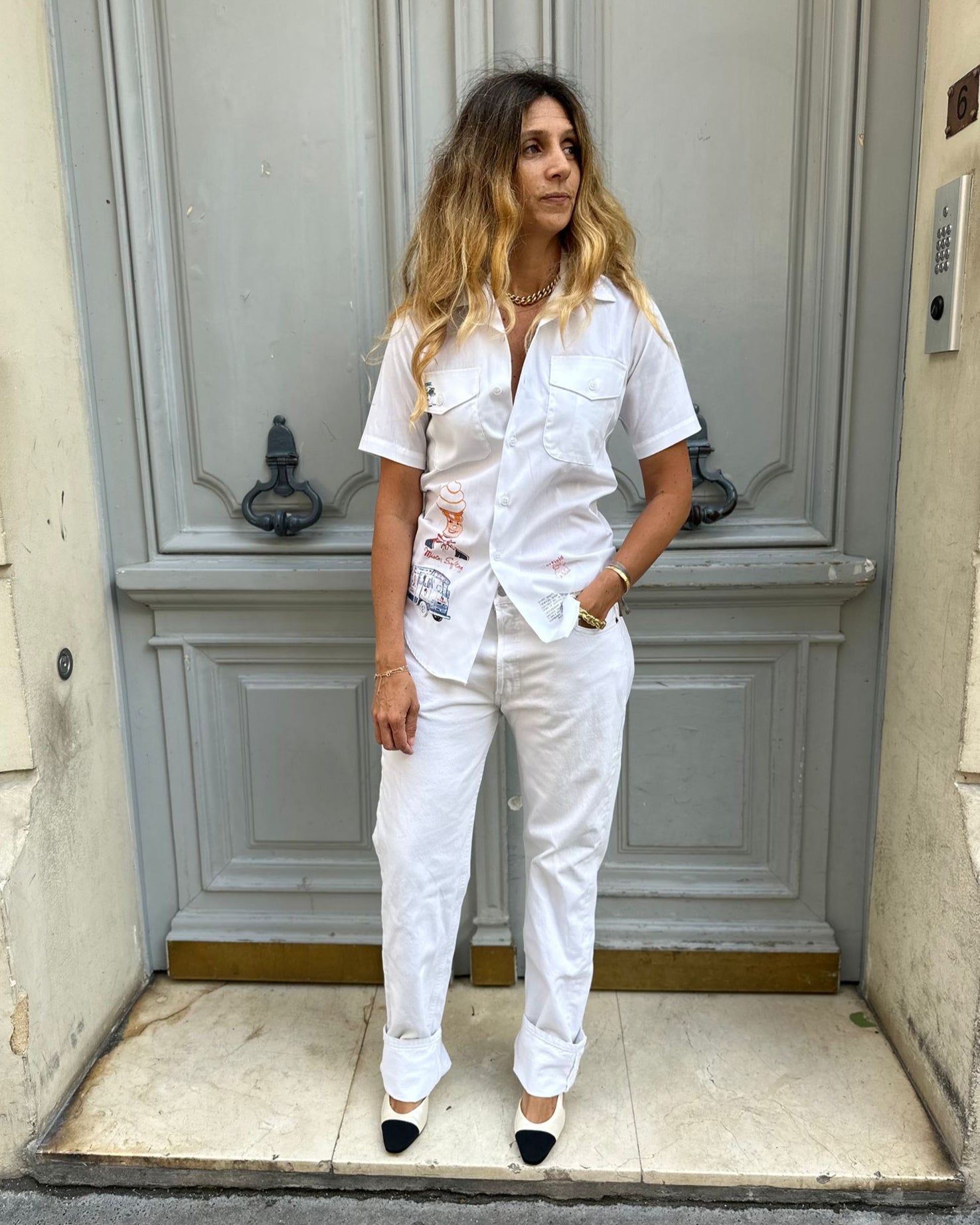 Chemisette blanche imprimé