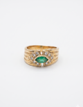 Bague rétro à pierre verte