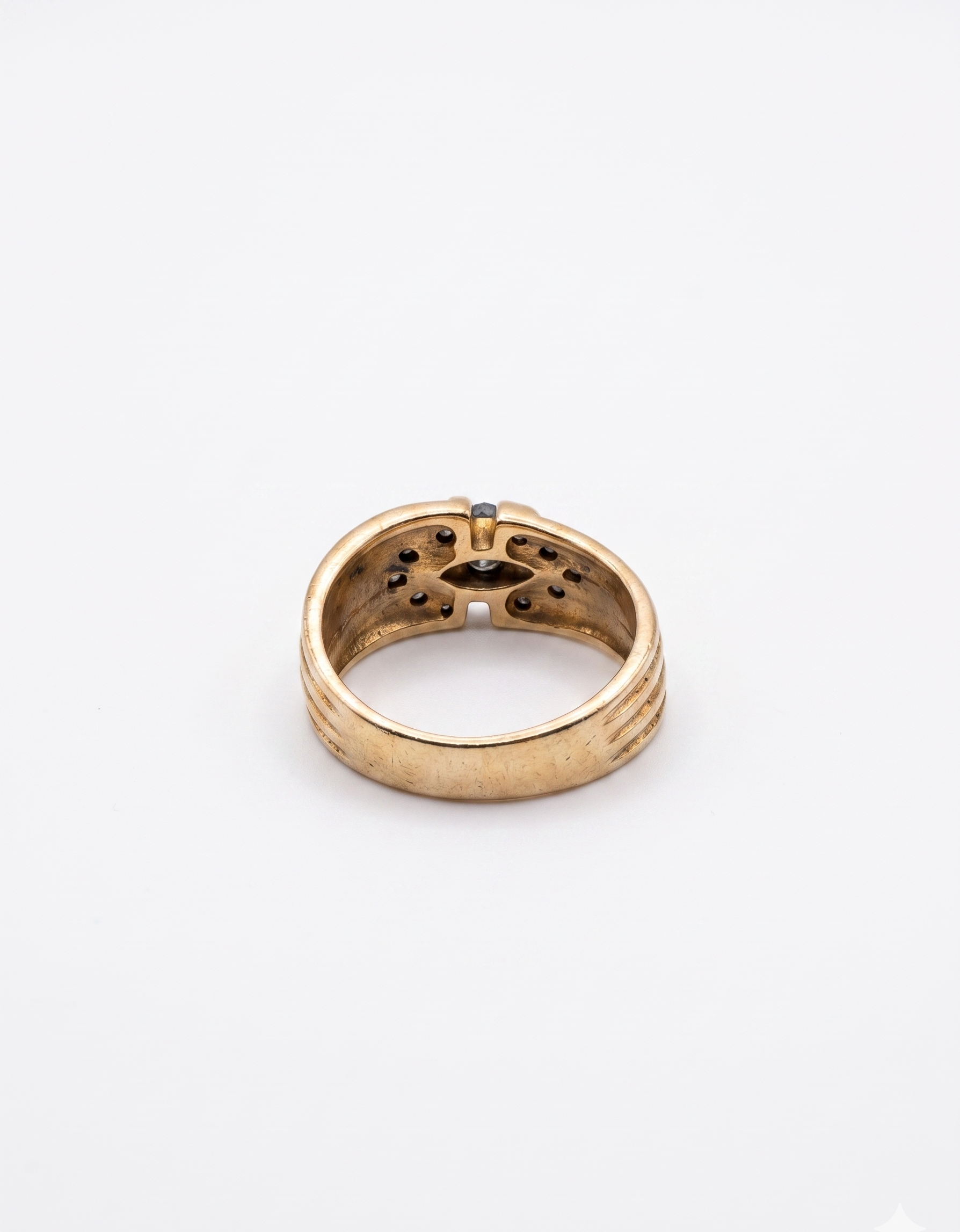 Bague rétro à pierre verte