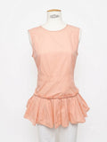 Top Marni à basque en coton rose poudré