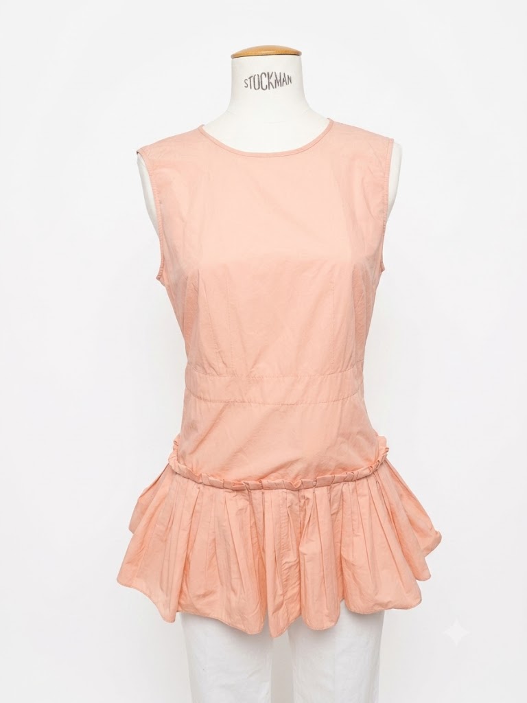 Top Marni à basque en coton rose poudré