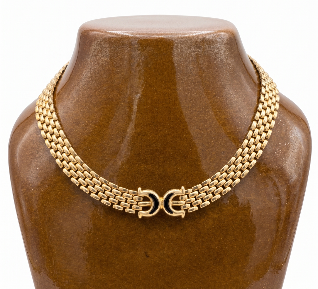Collier vintage doré multi-rangs