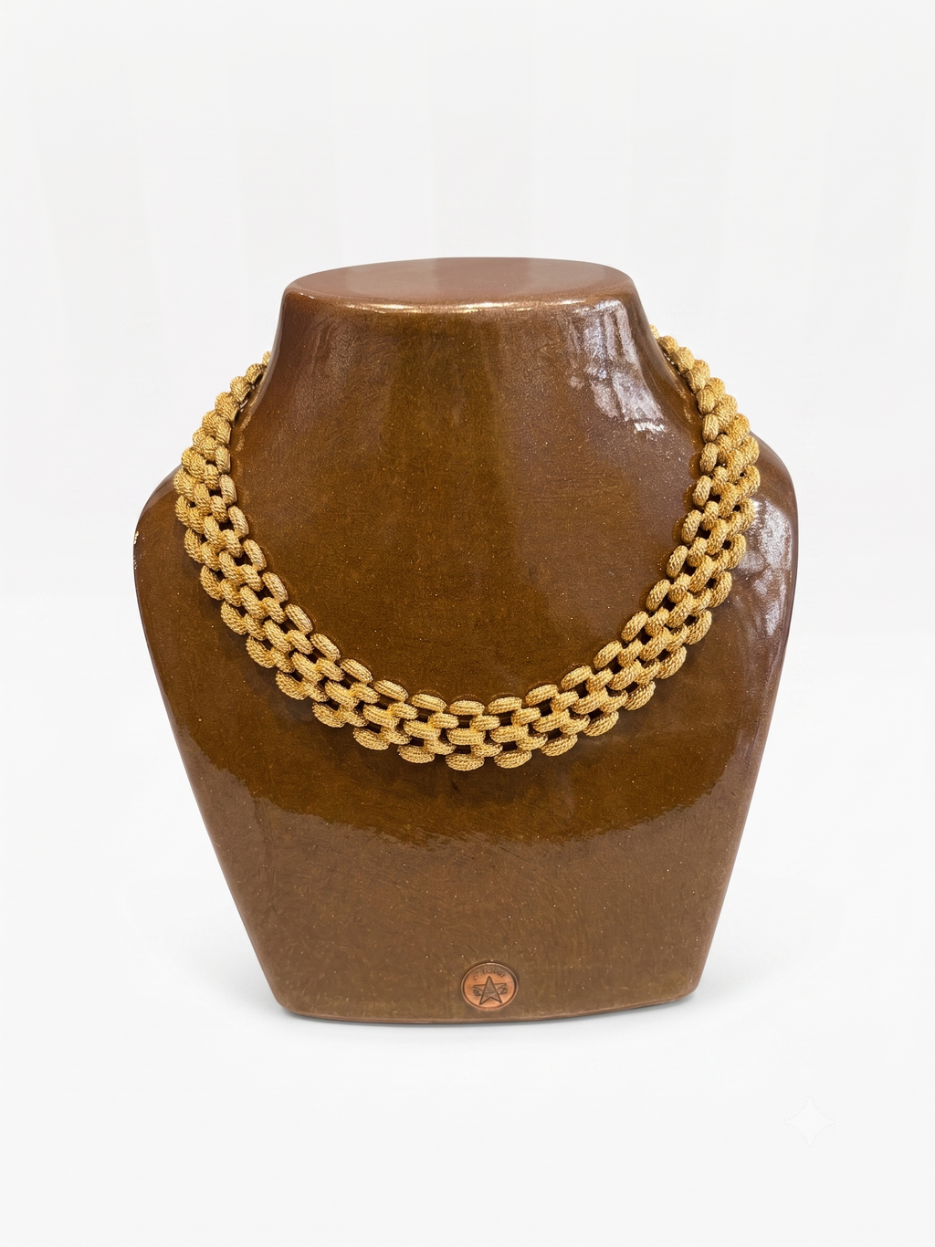 Collier Monet maille tressée dorée