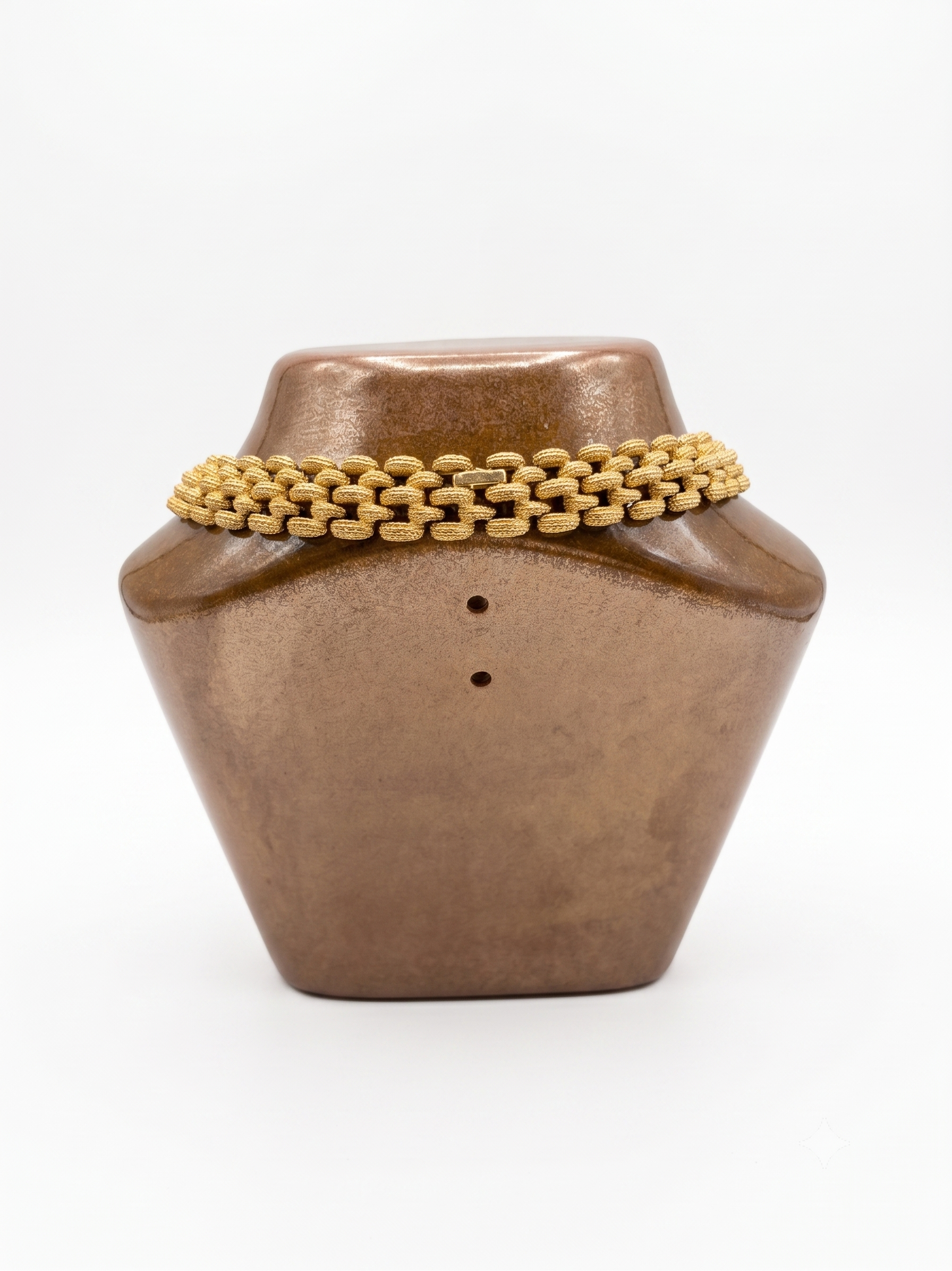 Collier Monet maille tressée dorée