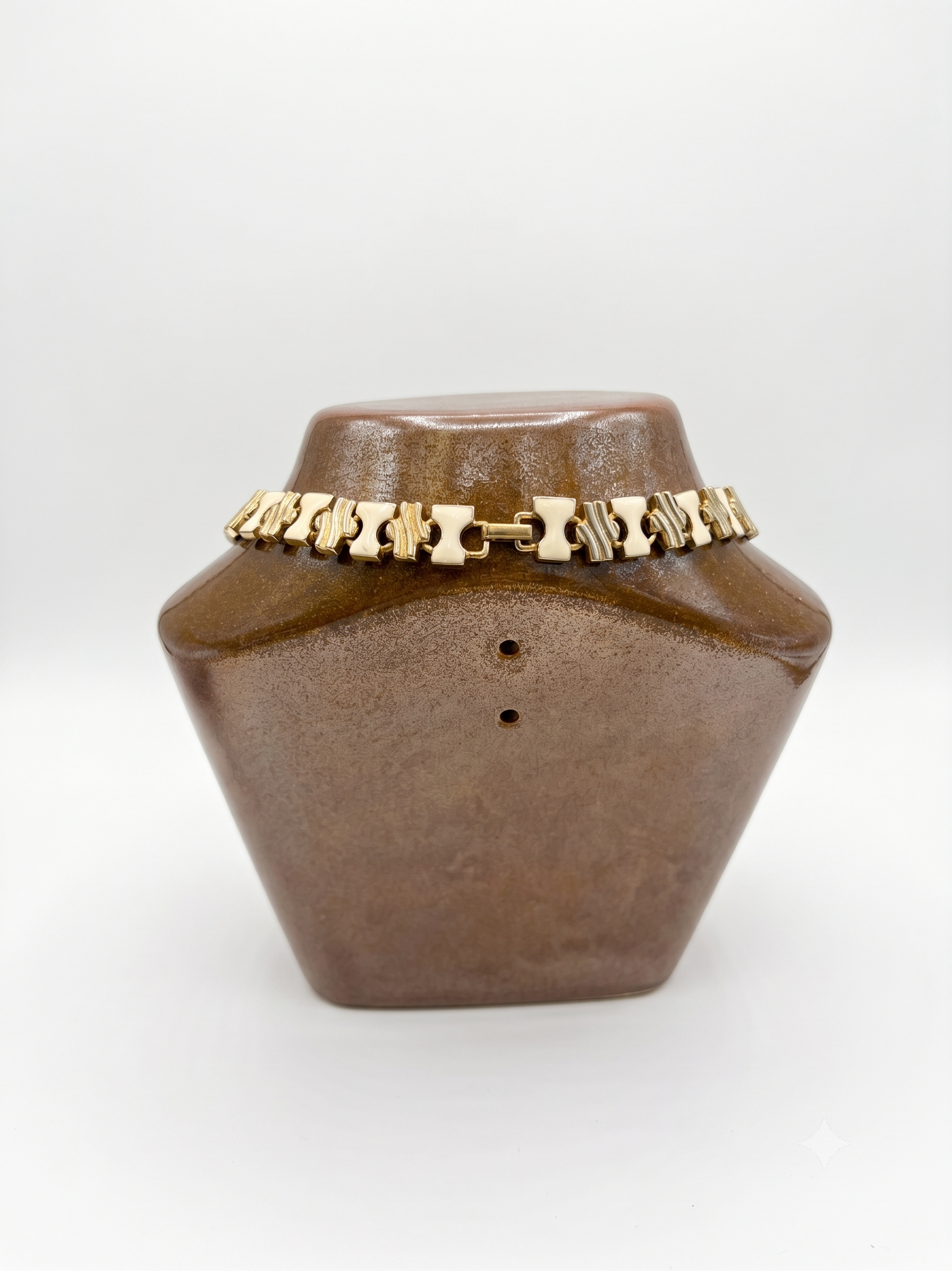 Collier vintage bicolore géométrique