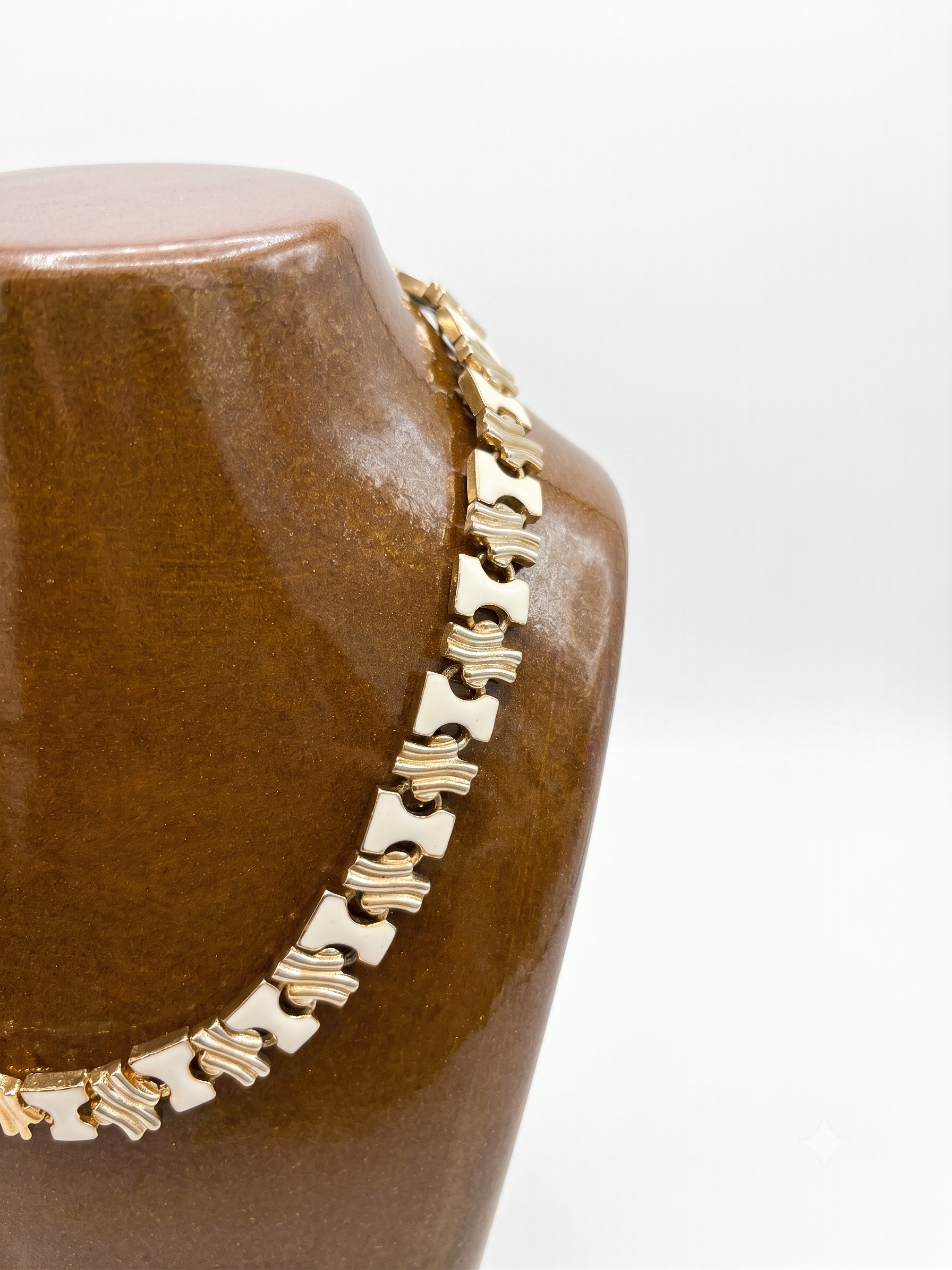 Collier vintage bicolore géométrique