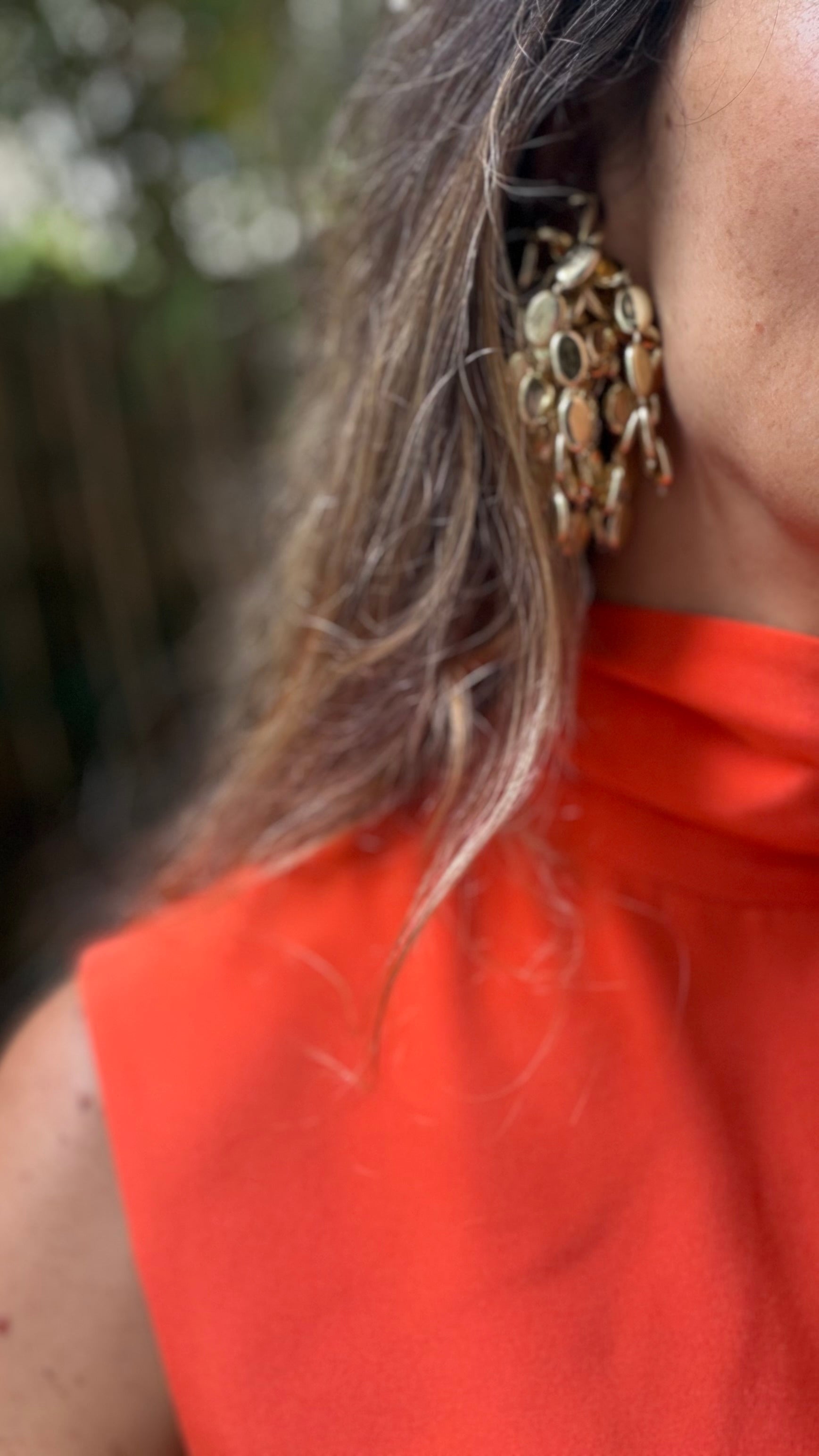 Robe longue Céline en soie orange éclatante