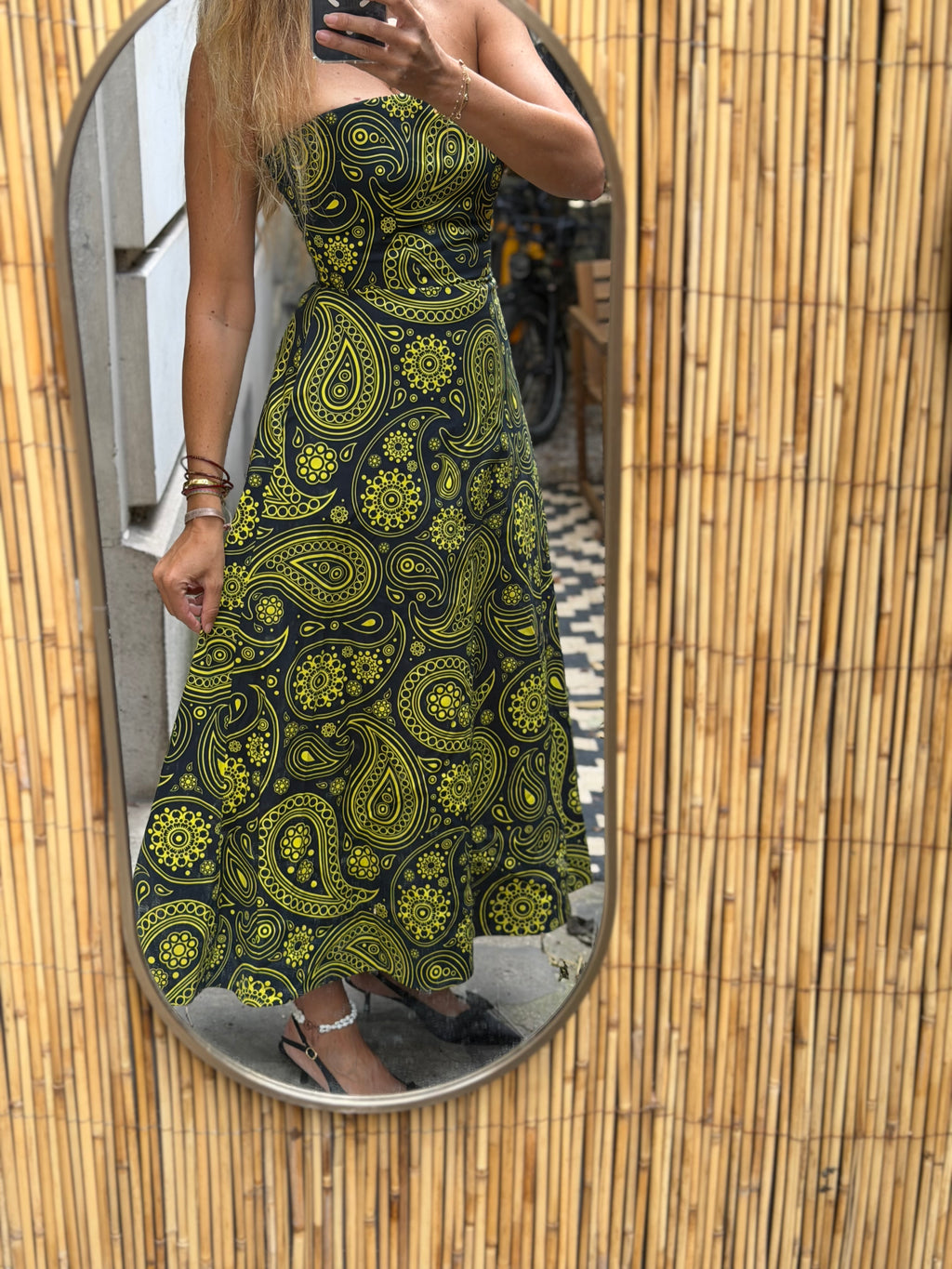 Robe bustier Jil Sander en coton imprimé cachemire