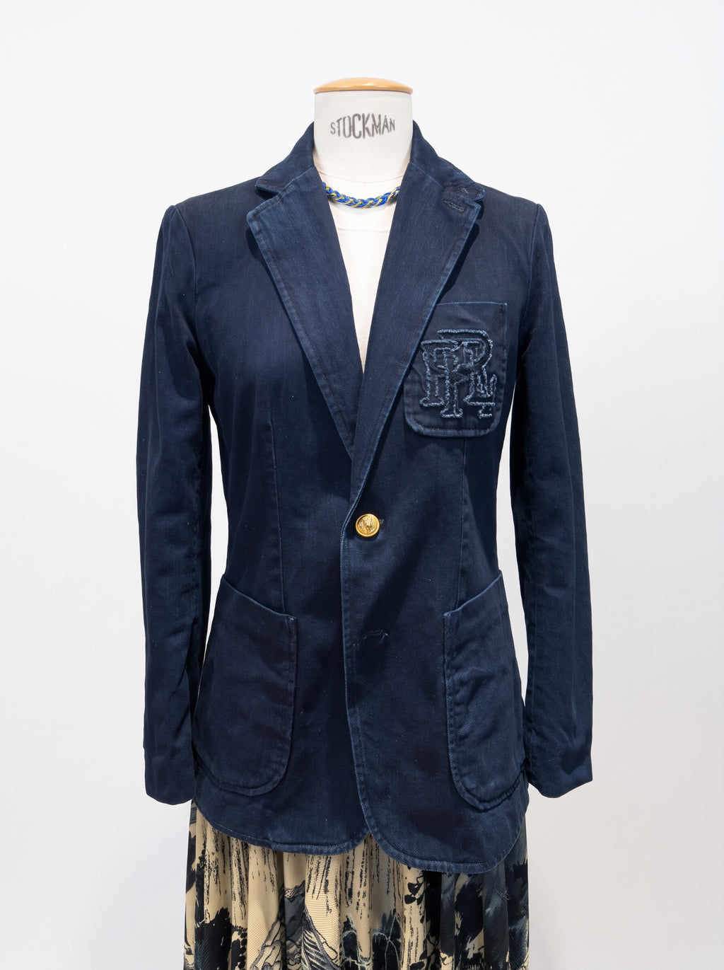 Blazer Ralph Lauren bleu marine brodé