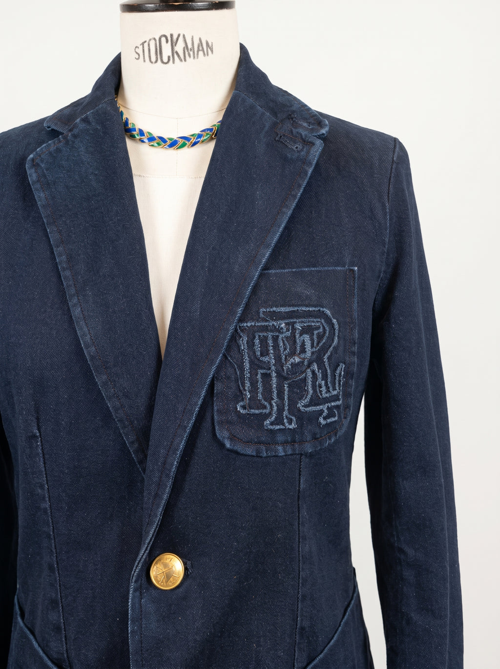 Blazer Ralph Lauren bleu marine brodé
