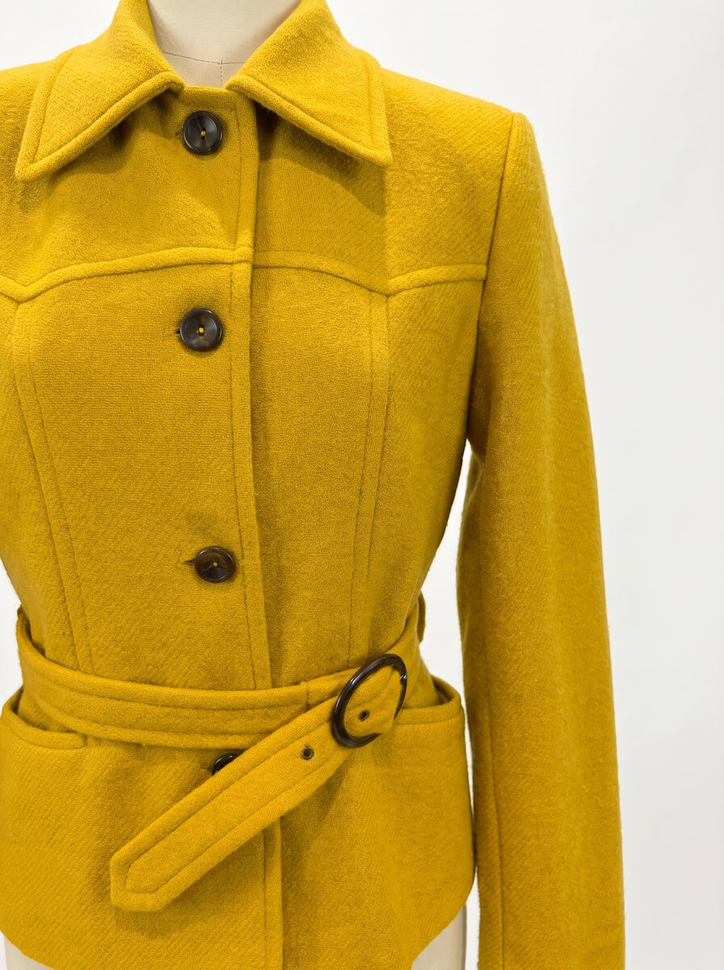 Veste Stefanel en laine jaune moutarde