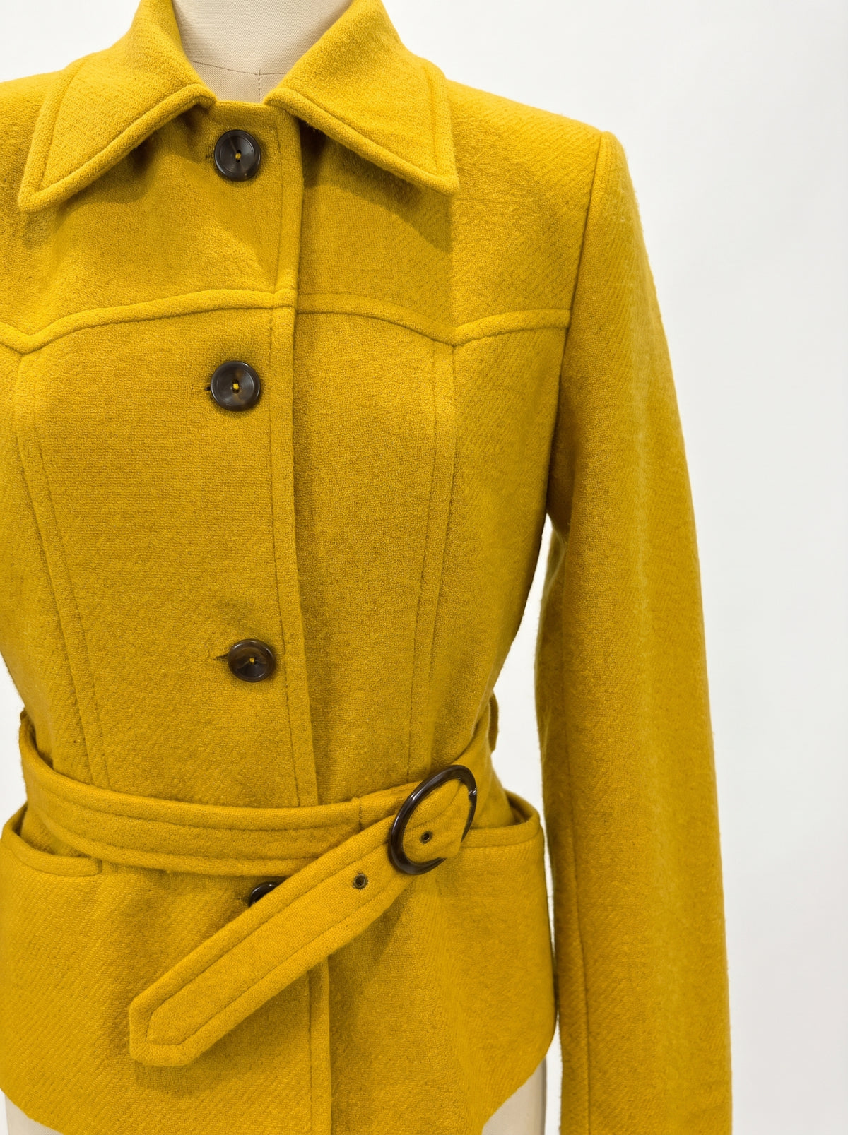Veste Stefanel en laine jaune moutarde