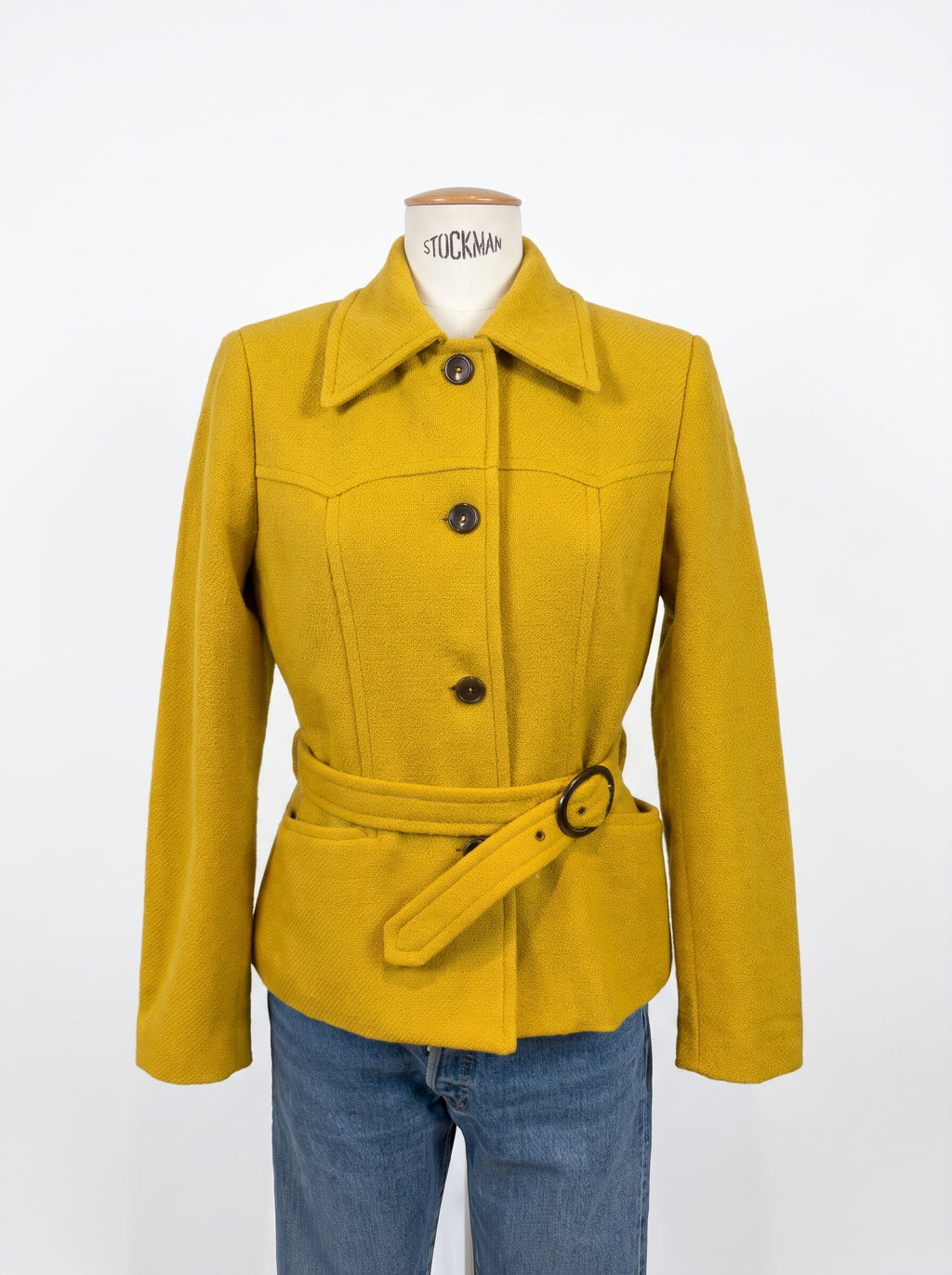 Veste Stefanel en laine jaune moutarde
