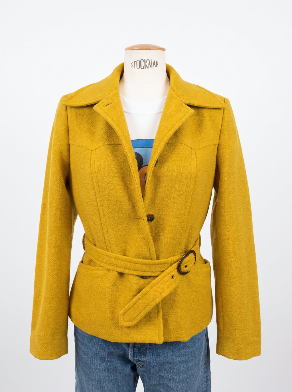 Veste Stefanel en laine jaune moutarde
