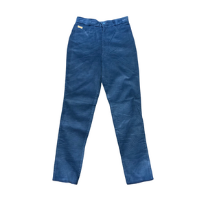 Pantalon bleu en velours côtelé