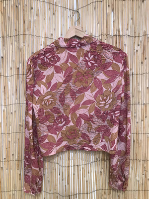 Chemise fleurie rose