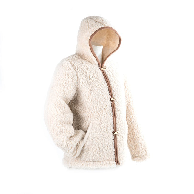 Gilet en laine à capuche marron