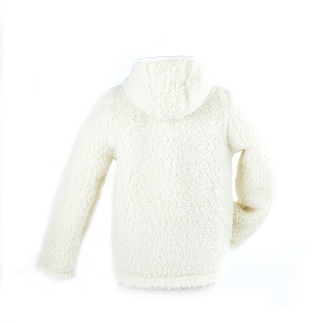 Gilet en laine à capuche écru