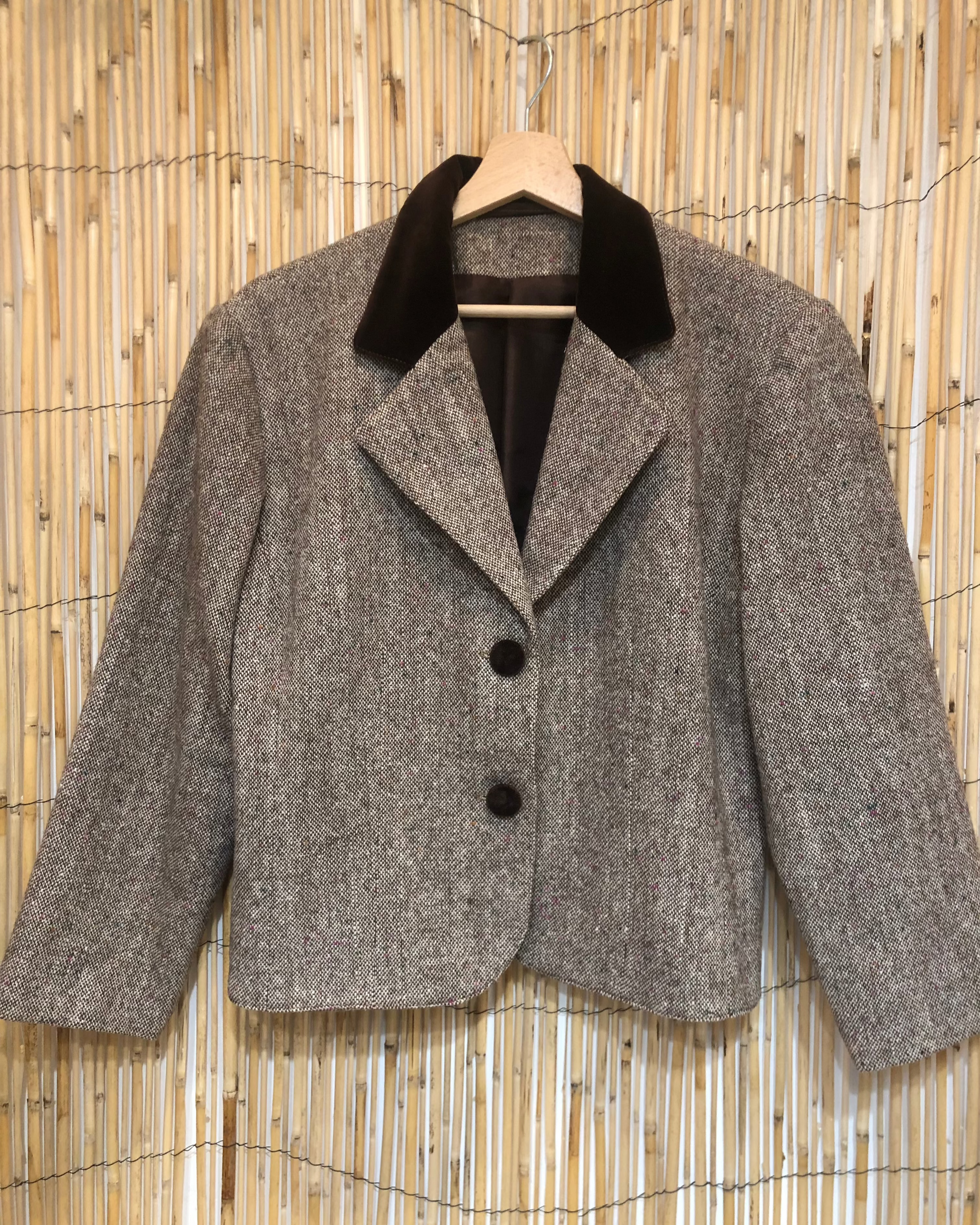 Blazer court marron chiné